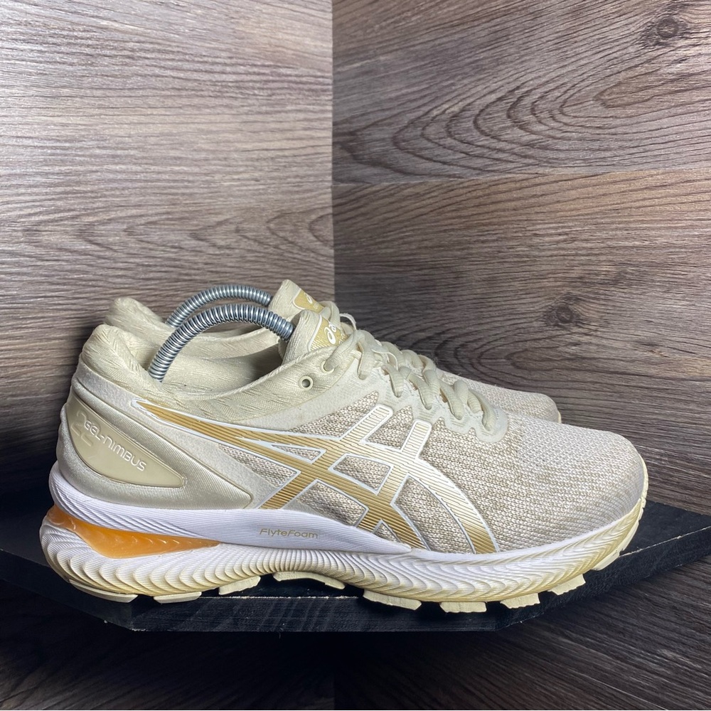 Asics Women's Sneakers in Cream and Gold